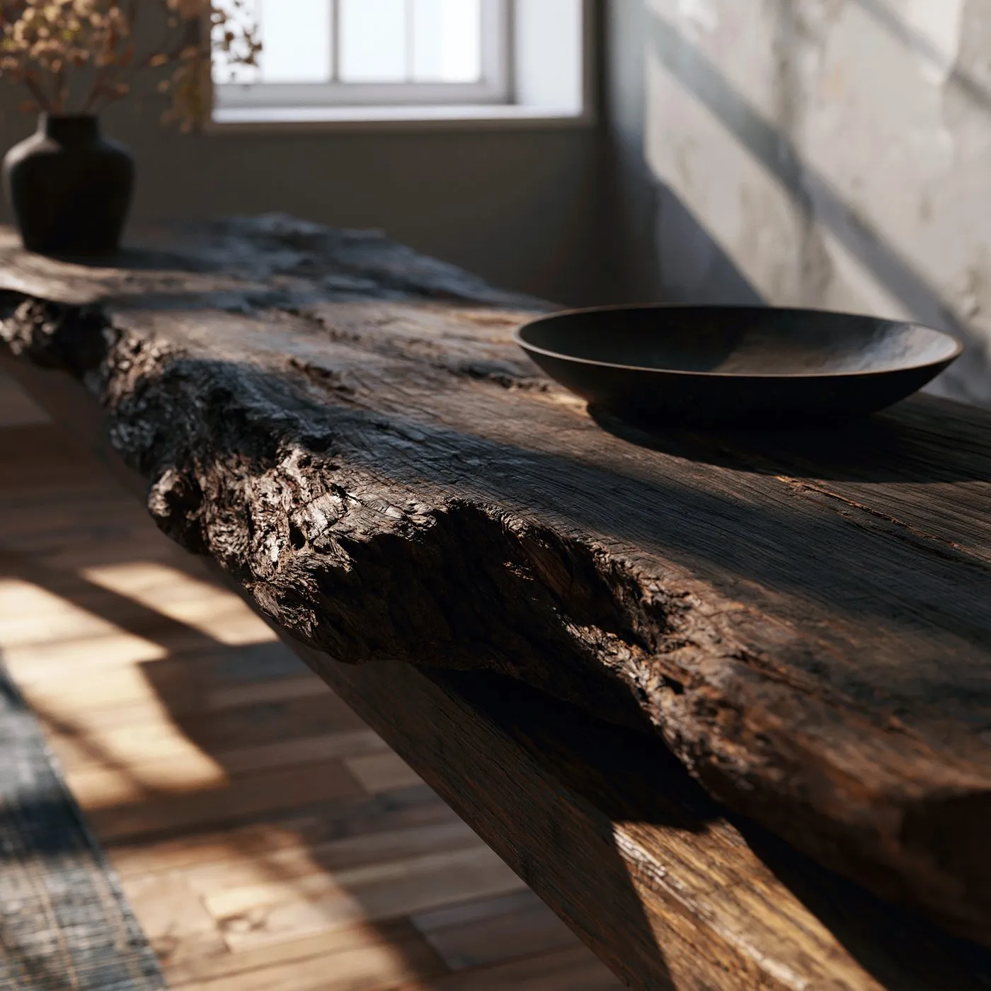 Irish bog oak slab, concept imagery