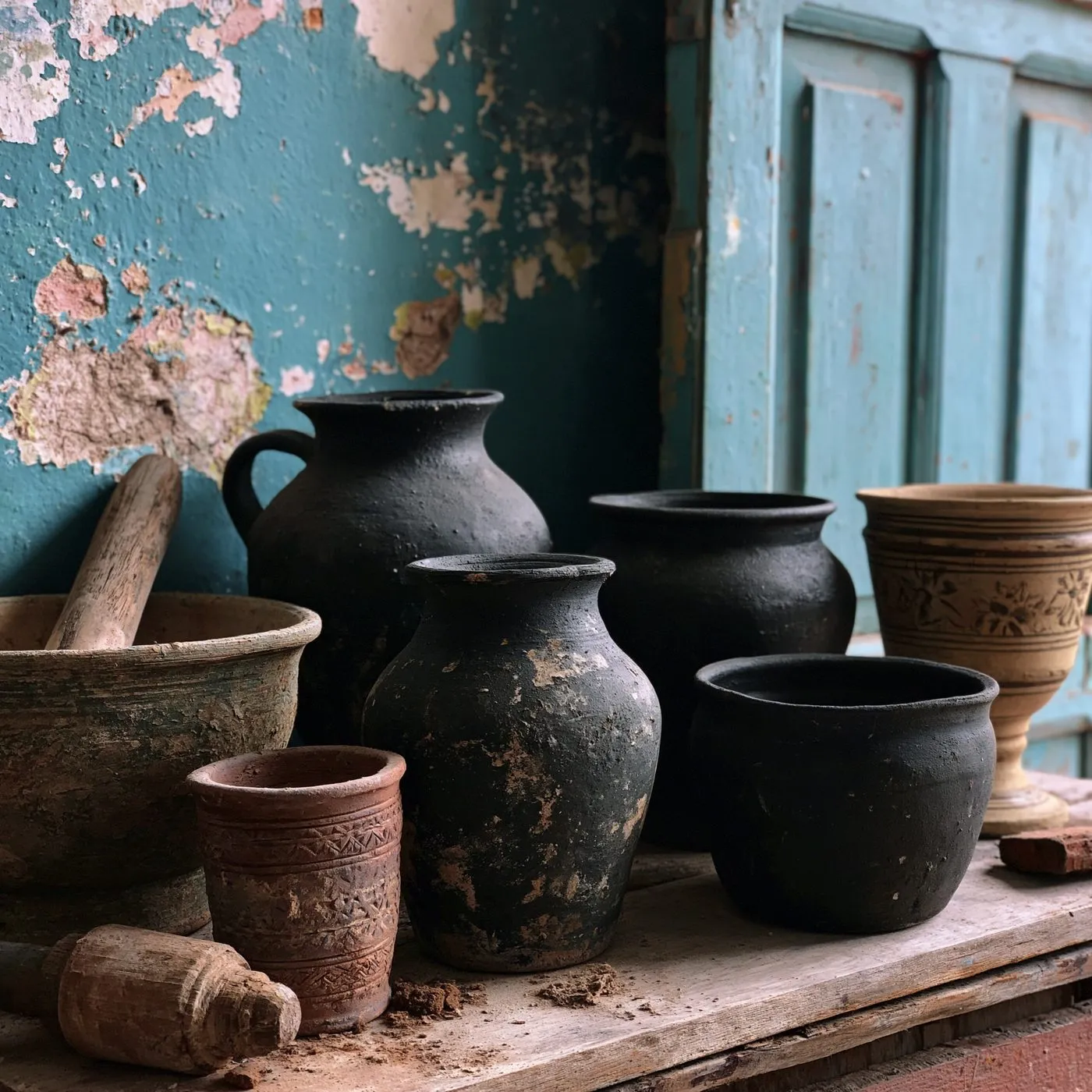 Mexican barro negro pottery, concept imagery